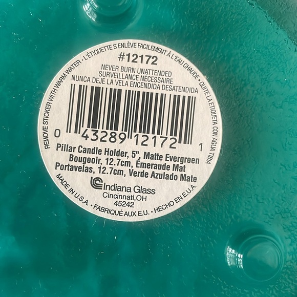 Glass Pillar Candle Holder 5” Matte Evergreen - Picture 5 of 8